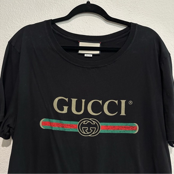 AUTHENTIC OVERSIZE WASHED T-SHIRT WITH GUCCI LOGO - Picture 5 of 16